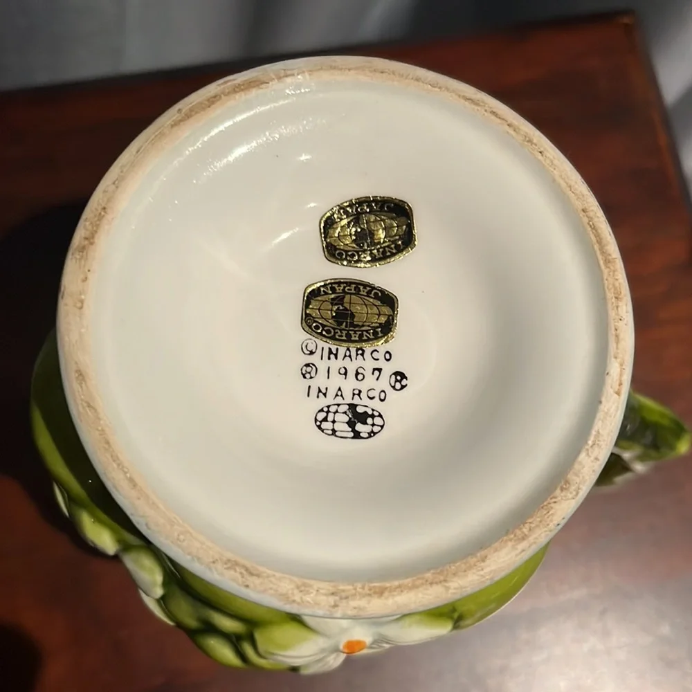 SOLD IN BUNDLE 1967 Inarco 3D Green Apples & Daisies Pitcher Creme de Menthe - Picture 9 of 11